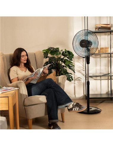 Cecotec EnergySilence 515 WindLite Pro Black Cool Ventilador de Pie 16" 56W 3 Velocidades Negro