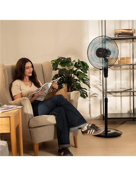 Cecotec EnergySilence 515 WindLite Pro Black Cool Ventilador de Pie 16" 56W 3 Velocidades Negro