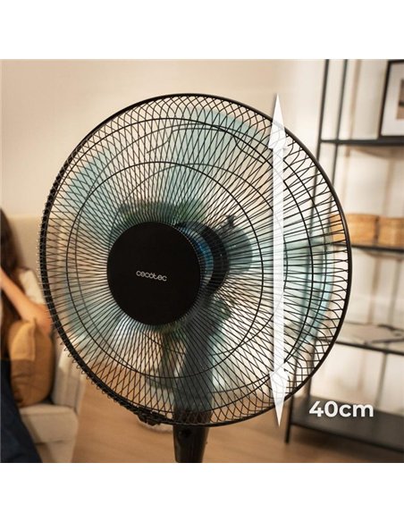 Cecotec EnergySilence 515 WindLite Pro Black Cool Ventilador de Pie 16" 56W 3 Velocidades Negro
