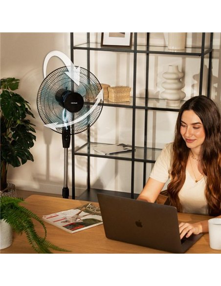 Cecotec EnergySilence 515 WindLite Pro Black Cool Ventilador de Pie 16" 56W 3 Velocidades Negro