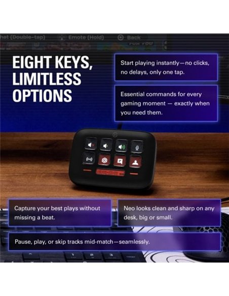 Elgato Stream Deck Neo Controlador con 8 Teclas LCD Personalizables Negro