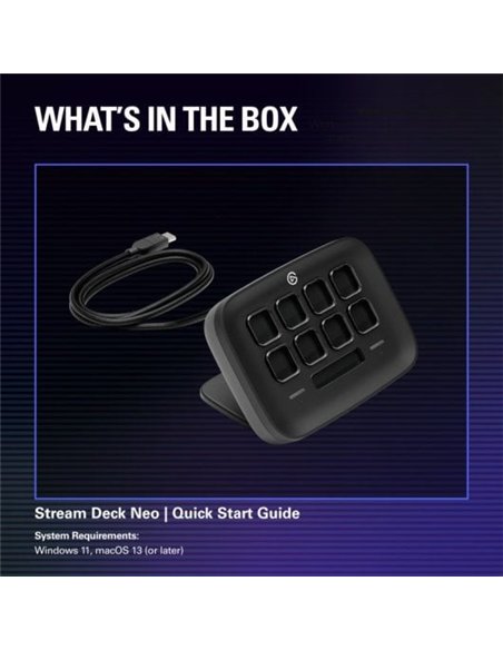 Elgato Stream Deck Neo Controlador con 8 Teclas LCD Personalizables Negro