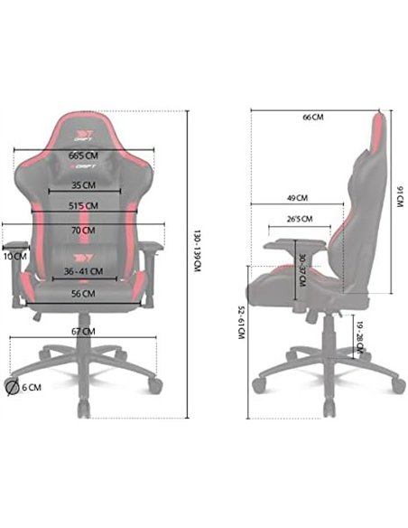 Drift DR350 Silla Gaming PU Reposabrazos 4D 150kg Púrpura