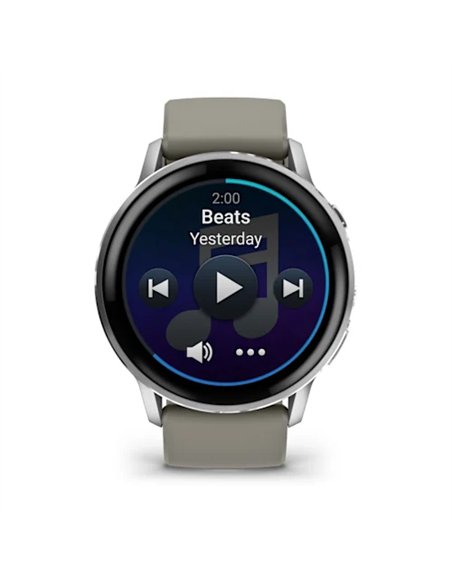 Garmin Venu 4 Smartwatch GPS 45mm AMOLED 5ATM Pulsómetro SpO2 Plata con Correa Gris