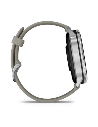 Garmin Venu 4 Smartwatch GPS 45mm AMOLED 5ATM Pulsómetro SpO2 Plata con Correa Gris