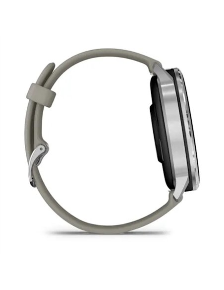 Garmin Venu 4 Smartwatch GPS 45mm AMOLED 5ATM Pulsómetro SpO2 Plata con Correa Gris