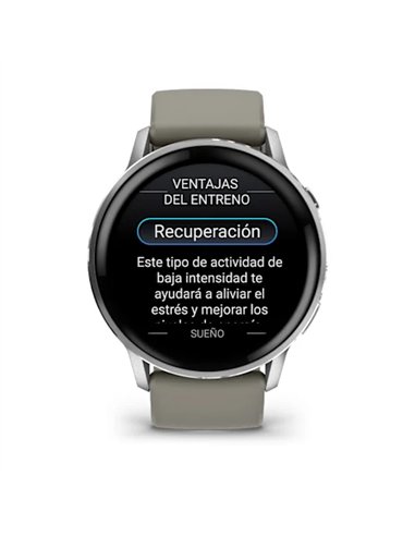Garmin Venu 4 Smartwatch GPS 45mm AMOLED 5ATM Pulsómetro SpO2 Plata con Correa Gris