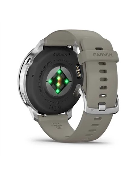 Garmin Venu 4 Smartwatch GPS 45mm AMOLED 5ATM Pulsómetro SpO2 Plata con Correa Gris