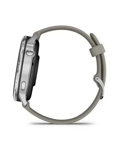 Garmin Venu 4 Smartwatch GPS 45mm AMOLED 5ATM Pulsómetro SpO2 Plata con Correa Gris