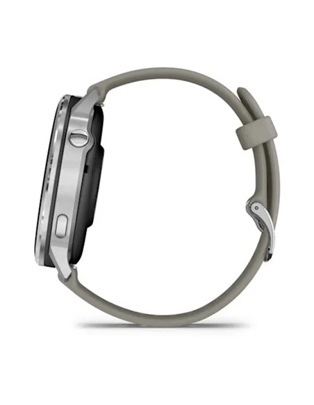 Garmin Venu 4 Smartwatch GPS 45mm AMOLED 5ATM Pulsómetro SpO2 Plata con Correa Gris