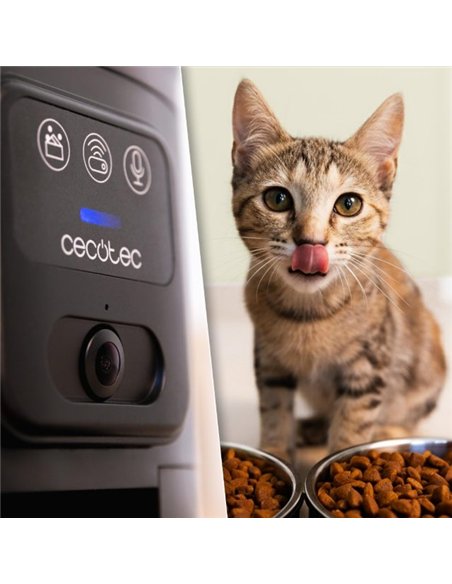 Cecotec Pumba 8600 Double Meal Vision Comedero Automático para Mascotas 5L con Cámara