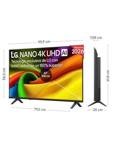 LG 43NU850B6LA 43" LED NanoCell 4K Ultra HD Webos AI Televisor