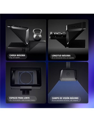Elgato Prompter XL Teleprompter para Monitores 12"-15" Negro