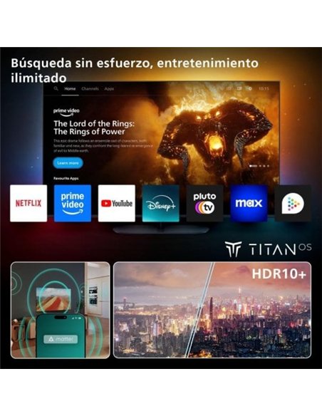 Philips 50PUS7810 50" QLED Ultra HD 4K Smart TV Titan OS Dolby Atmos Televisor