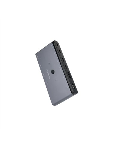 Nanocable Switch KVM 2xUSB-C a 3xUSB-A 2xPD HDMI DisplayPort Audio