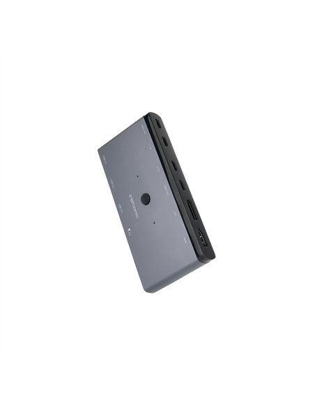 Nanocable Switch KVM 2xUSB-C a 3xUSB-A 2xPD HDMI DisplayPort Audio