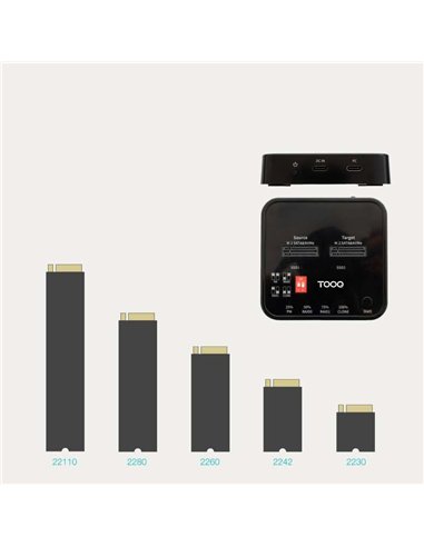 TooQ TQDS-201B Docking Station USB-C 3.2 Gen 2 2xM.2 NGFF/NVMe 10Gbps RAID Negro