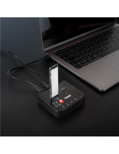 TooQ TQDS-201B Docking Station USB-C 3.2 Gen 2 2xM.2 NGFF/NVMe 10Gbps RAID Negro