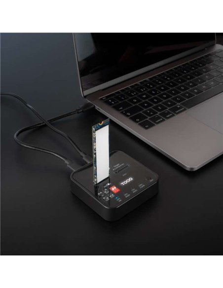 TooQ TQDS-201B Docking Station USB-C 3.2 Gen 2 2xM.2 NGFF/NVMe 10Gbps RAID Negro