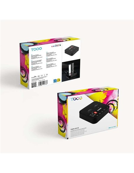 TooQ TQDS-201B Docking Station USB-C 3.2 Gen 2 2xM.2 NGFF/NVMe 10Gbps RAID Negro