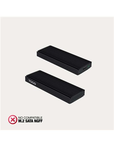 TooQ TQE-2230B Caja Externa SSD M.2 NVMe PCIe USB-C 3.1 Gen 2 10Gbps hasta 8TB Negro