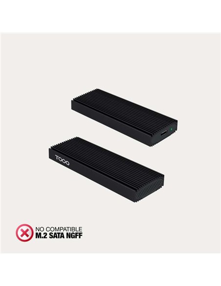 TooQ TQE-2230B Caja Externa SSD M.2 NVMe PCIe USB-C 3.1 Gen 2 10Gbps hasta 8TB Negro