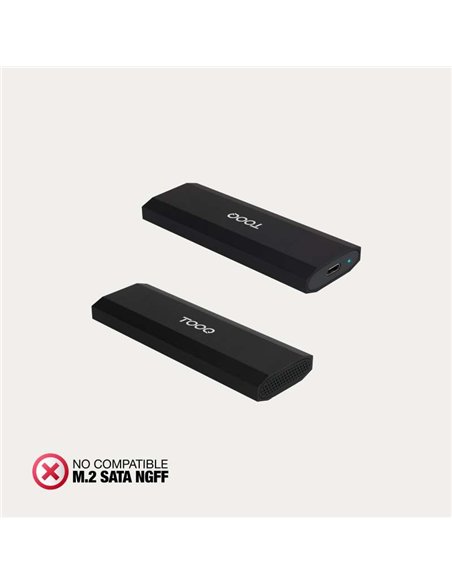 TooQ TQE-2231B Caja Externa SSD M.2 NVMe PCIe USB-C 3.2 Gen 2 10Gbps hasta 8TB Negro