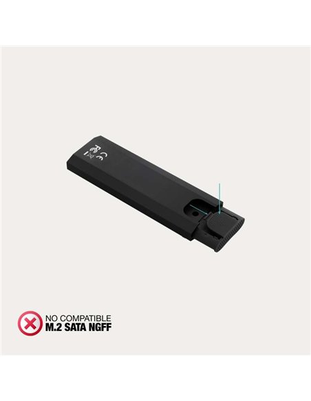 TooQ TQE-2231B Caja Externa SSD M.2 NVMe PCIe USB-C 3.2 Gen 2 10Gbps hasta 8TB Negro
