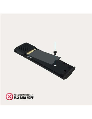 TooQ TQE-2231B Caja Externa SSD M.2 NVMe PCIe USB-C 3.2 Gen 2 10Gbps hasta 8TB Negro