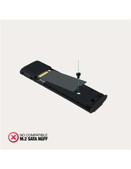 TooQ TQE-2231B Caja Externa SSD M.2 NVMe PCIe USB-C 3.2 Gen 2 10Gbps hasta 8TB Negro