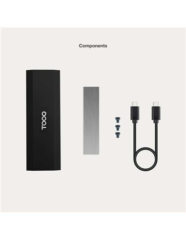 TooQ TQE-2231B Caja Externa SSD M.2 NVMe PCIe USB-C 3.2 Gen 2 10Gbps hasta 8TB Negro