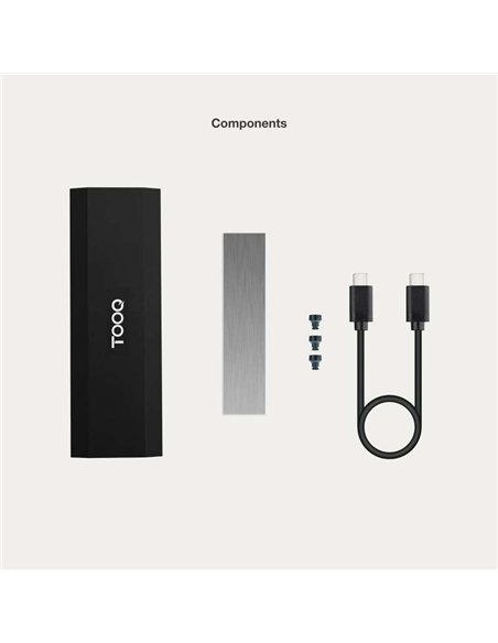 TooQ TQE-2231B Caja Externa SSD M.2 NVMe PCIe USB-C 3.2 Gen 2 10Gbps hasta 8TB Negro