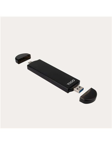 TooQ TQE-2240B Caja Externa SSD M.2 SATA NGFF/NVMe PCIe USB-C 3.2 Gen 2 10Gbps Negro