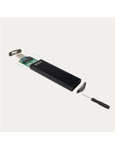 TooQ TQE-2240B Caja Externa SSD M.2 SATA NGFF/NVMe PCIe USB-C 3.2 Gen 2 10Gbps Negro