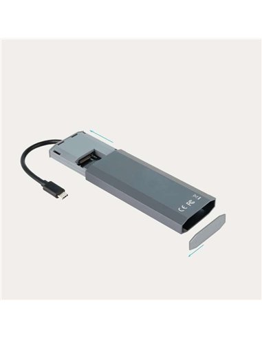 TooQ TQE-2241G Caja Externa SSD M.2 NVMe PCIe USB-C 3.2 Gen 2 10Gbps Gris
