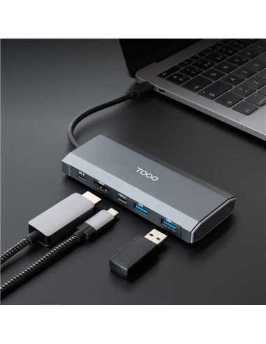 TooQ TQE-2241G Caja Externa SSD M.2 NVMe PCIe USB-C 3.2 Gen 2 10Gbps Gris
