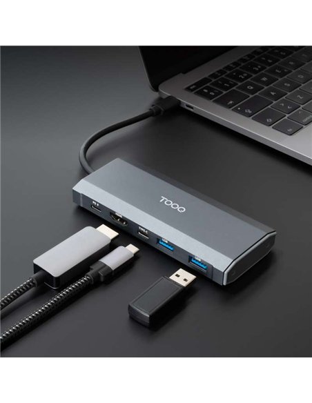 TooQ TQE-2241G Caja Externa SSD M.2 NVMe PCIe USB-C 3.2 Gen 2 10Gbps Gris