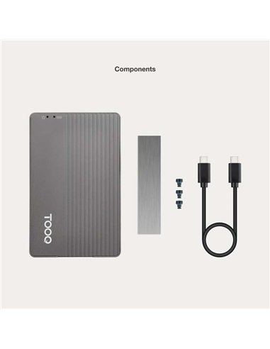 TooQ TQE-2242G Caja Externa SSD M.2 SATA NGFF/NVMe PCIe + Hub USB-C 10 en 1 10Gbps PD 100W Gris
