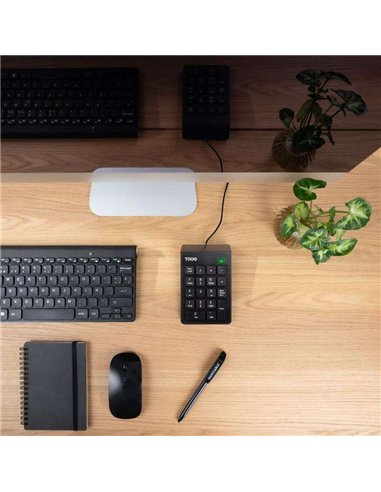 TooQ TQK-2001-B Teclado Numérico USB-A 19 Teclas Negro