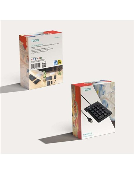 TooQ TQK-2001-B Teclado Numérico USB-A 19 Teclas Negro