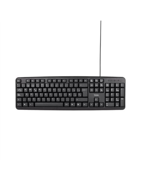 TooQ TQK-2002-B Teclado de Membrana USB 104 Teclas Negro
