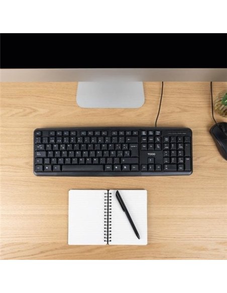 TooQ TQK-2002-B Teclado de Membrana USB 104 Teclas Negro