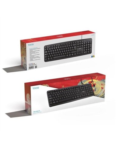 TooQ TQK-2002-B Teclado de Membrana USB 104 Teclas Negro