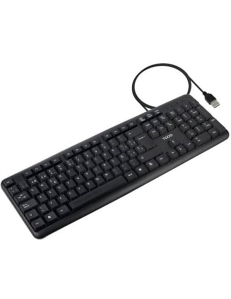 TooQ TQK-2002-B Teclado de Membrana USB 104 Teclas Negro