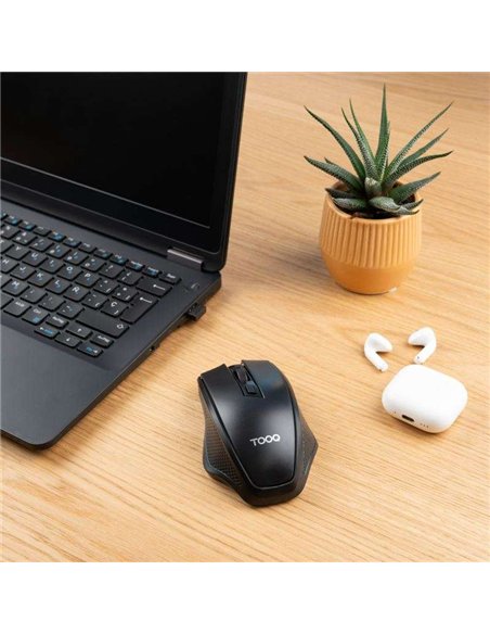 TooQ TQMW-1102-B Ratón Inalámbrico 2.4GHz 1600 DPI Negro