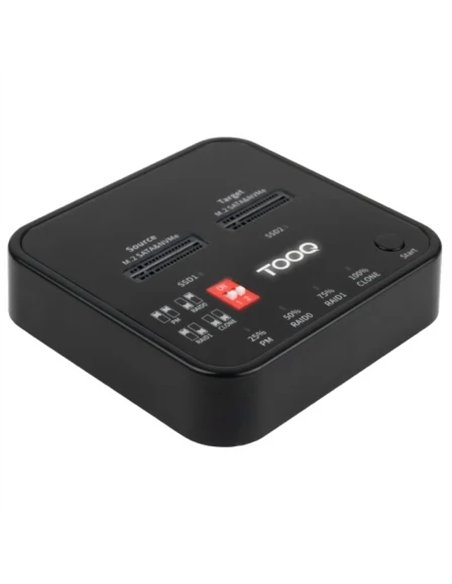 TooQ TQDS-201B Docking Station USB-C 3.2 Gen 2 2xM.2 NGFF/NVMe 10Gbps RAID Negro