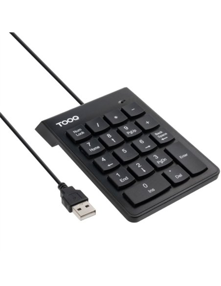 TooQ TQK-2001-B Teclado Numérico USB-A 19 Teclas Negro