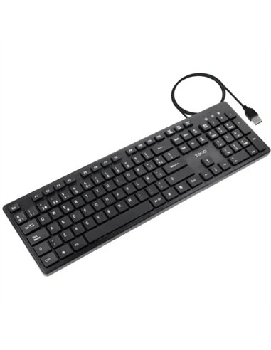 TooQ TQK-2003-B Teclado de Membrana Silencioso USB 104 Teclas Negro