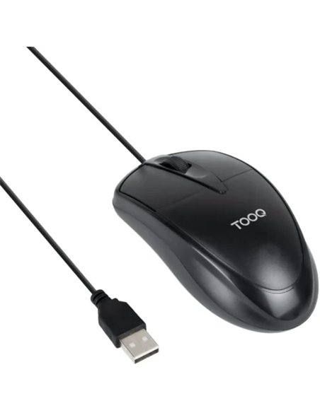 TooQ TQM-1001-B Ratón con Cable USB 1000 DPI Ambidiestro Negro