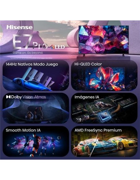 Hisense 85E7S PRO 85" QLED Ultra HD 4K 144Hz Smart TV Gaming Televisor